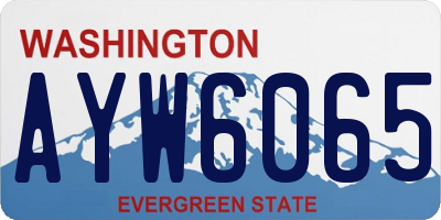 WA license plate AYW6065