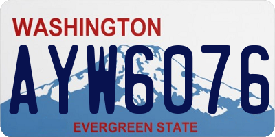 WA license plate AYW6076