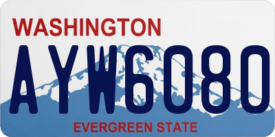 WA license plate AYW6080