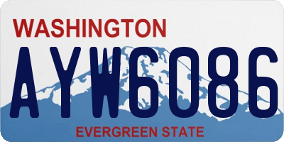 WA license plate AYW6086