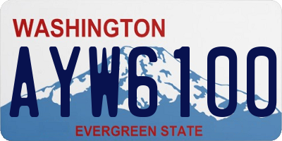 WA license plate AYW6100