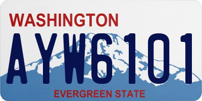 WA license plate AYW6101