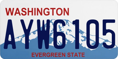 WA license plate AYW6105