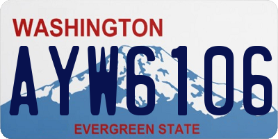 WA license plate AYW6106