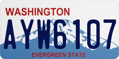 WA license plate AYW6107