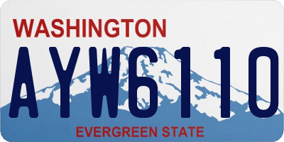WA license plate AYW6110