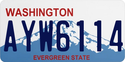 WA license plate AYW6114