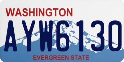 WA license plate AYW6130