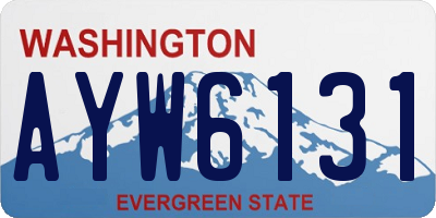 WA license plate AYW6131