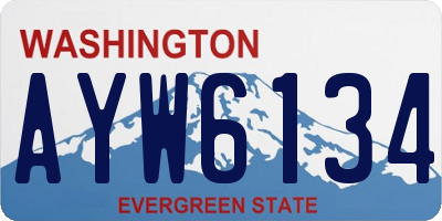 WA license plate AYW6134