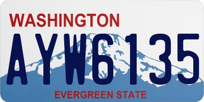 WA license plate AYW6135