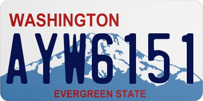 WA license plate AYW6151