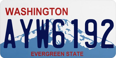WA license plate AYW6192