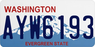 WA license plate AYW6193