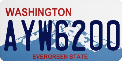 WA license plate AYW6200