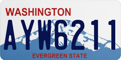WA license plate AYW6211