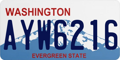 WA license plate AYW6216