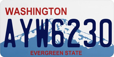 WA license plate AYW6230