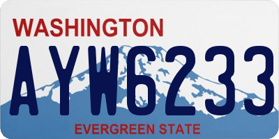 WA license plate AYW6233