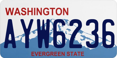 WA license plate AYW6236