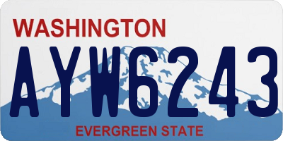 WA license plate AYW6243