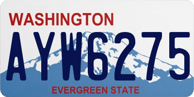 WA license plate AYW6275