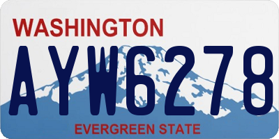 WA license plate AYW6278