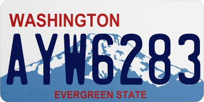 WA license plate AYW6283