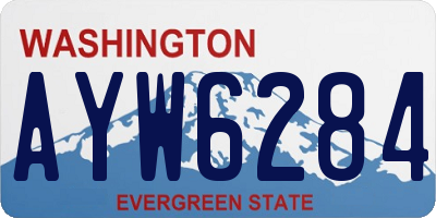 WA license plate AYW6284