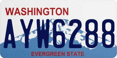 WA license plate AYW6288