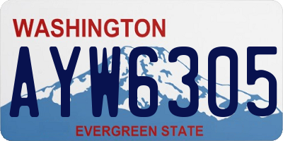 WA license plate AYW6305
