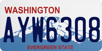 WA license plate AYW6308