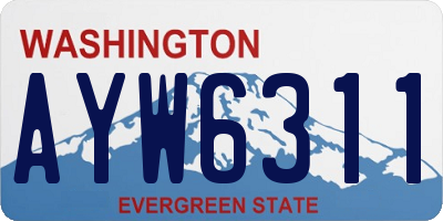 WA license plate AYW6311
