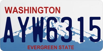 WA license plate AYW6315
