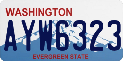 WA license plate AYW6323