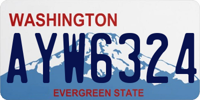 WA license plate AYW6324
