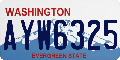 WA license plate AYW6325