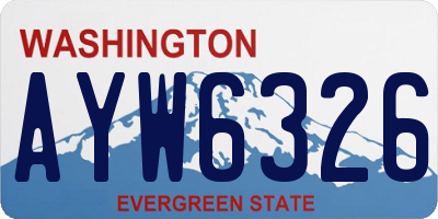 WA license plate AYW6326