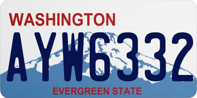 WA license plate AYW6332