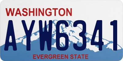 WA license plate AYW6341