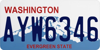 WA license plate AYW6346