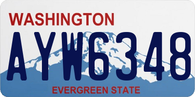 WA license plate AYW6348