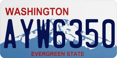 WA license plate AYW6350