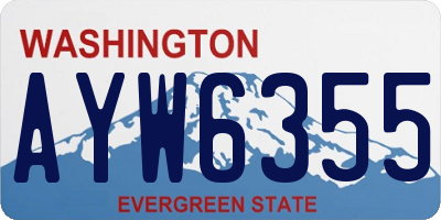 WA license plate AYW6355