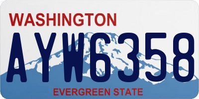 WA license plate AYW6358