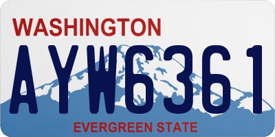 WA license plate AYW6361