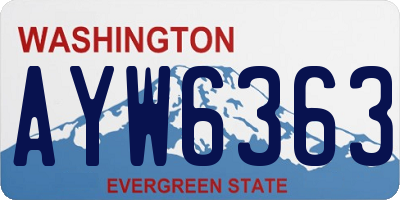 WA license plate AYW6363