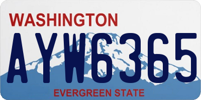 WA license plate AYW6365