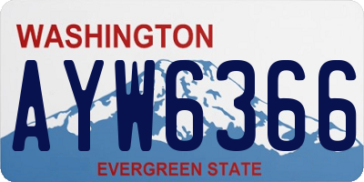 WA license plate AYW6366