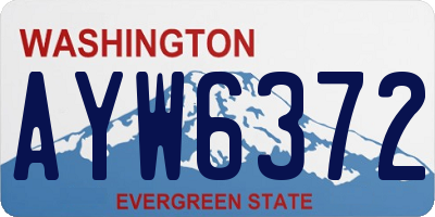 WA license plate AYW6372